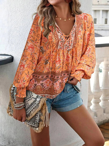 Boho Chic Bloemen Blouse voor Vrouwen