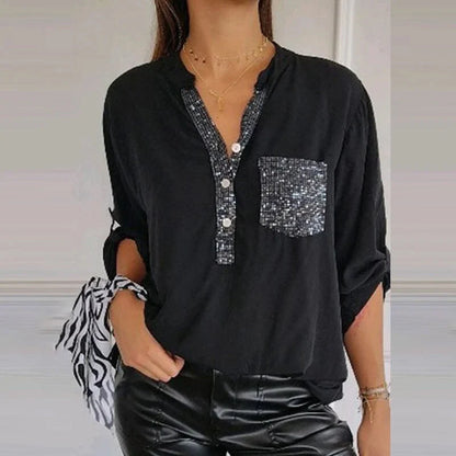 Casual Blouse met Pailletten voor Vrouwen