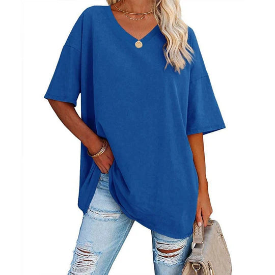 Oversized T-shirt met V-hals voor dames