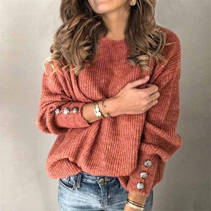 Casual Chique Pullover met knoopdetails voor dames