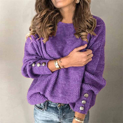 Casual Chique Pullover met knoopdetails voor dames