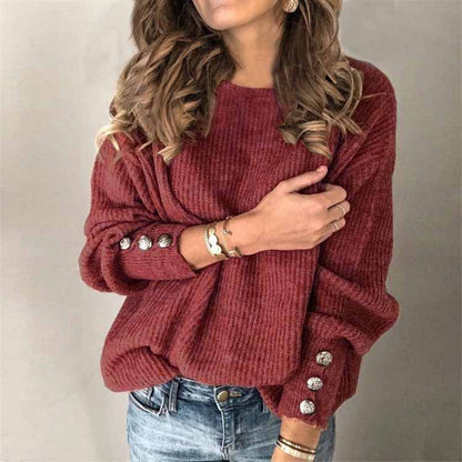 Casual Chique Pullover met knoopdetails voor dames