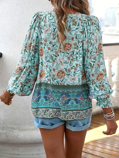 Boho Chic Bloemen Blouse voor Vrouwen