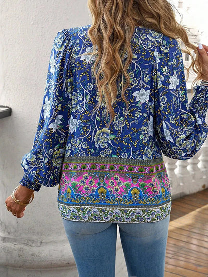 Boho Chic Bloemen Blouse voor Vrouwen