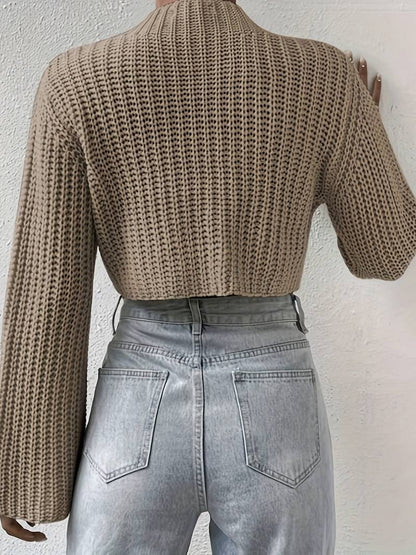 Warme Cropped Sweater met Klokmouwen voor Vrouwen