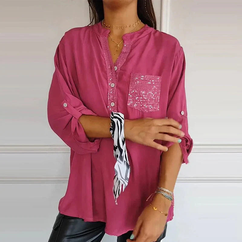 Casual Blouse met Pailletten voor Vrouwen