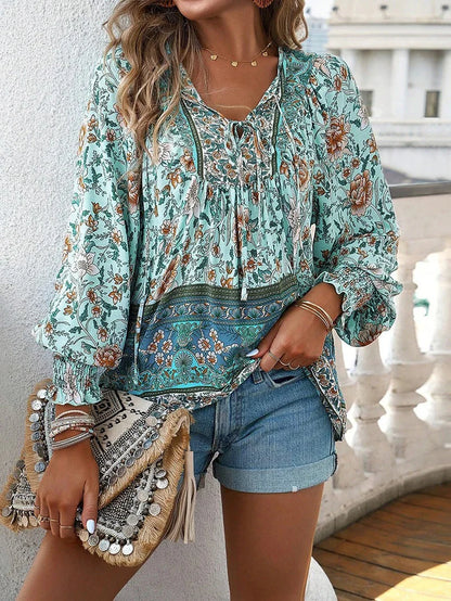 Boho Chic Bloemen Blouse voor Vrouwen