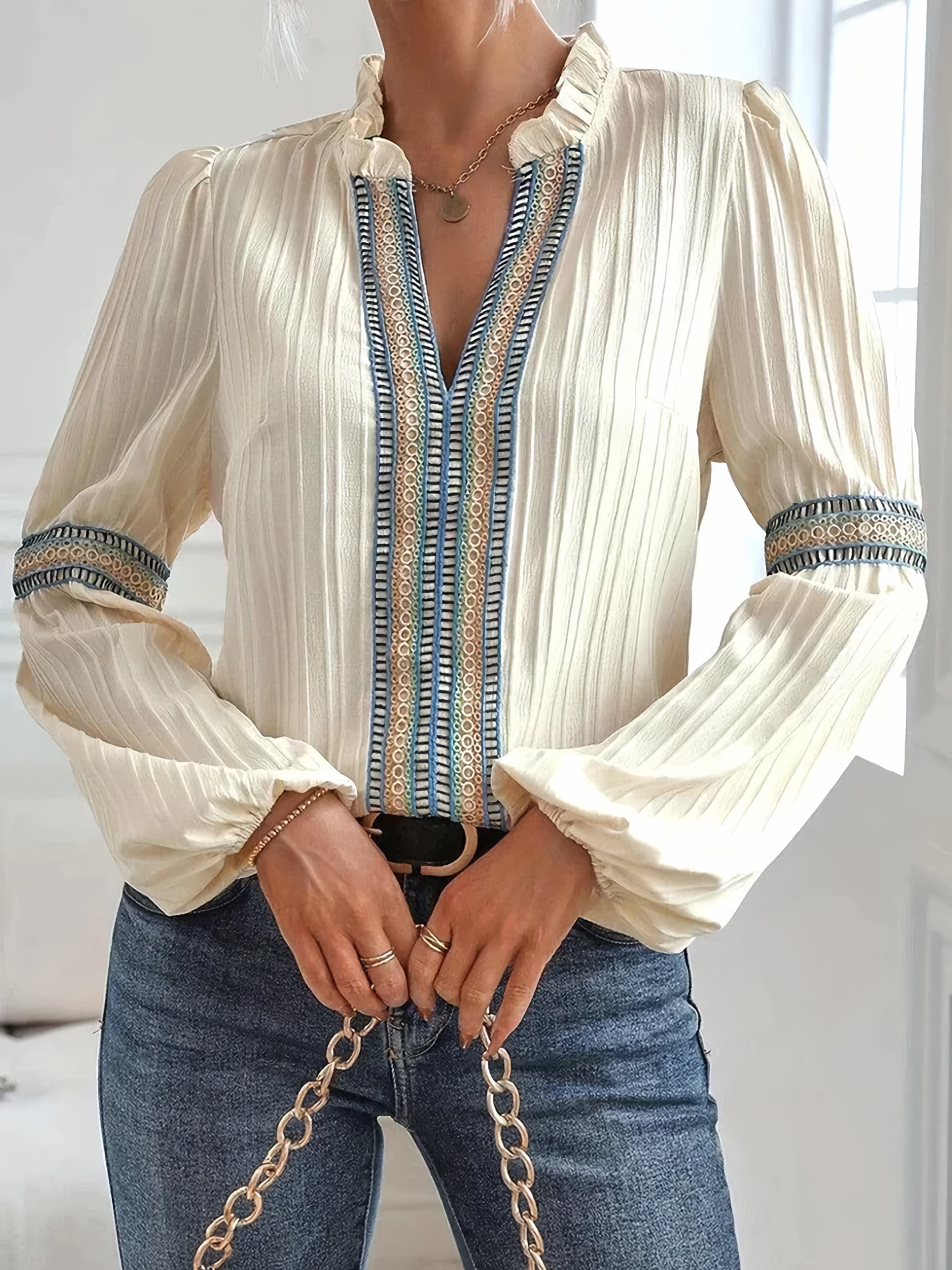 Blouse met lange mouwen voor vrouwen