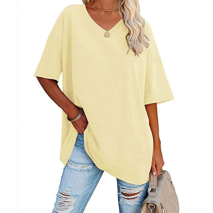 Oversized T-shirt met V-hals voor dames