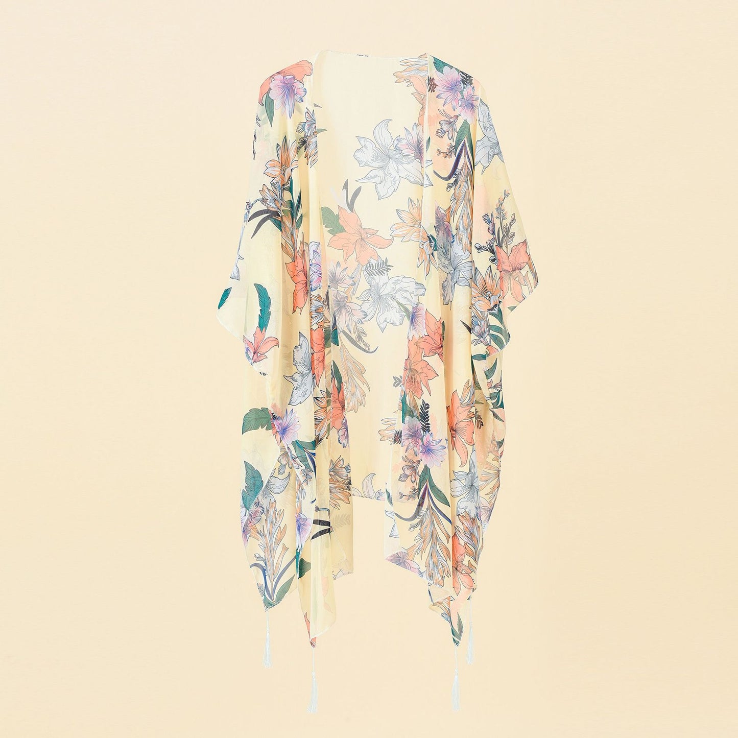 Bloemig zomers kimono vest voor vrouwen