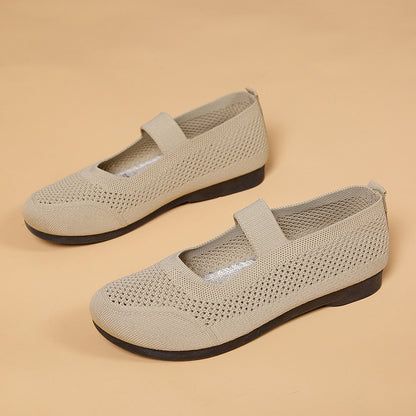 Comfortabele gebreide balletflats voor dames