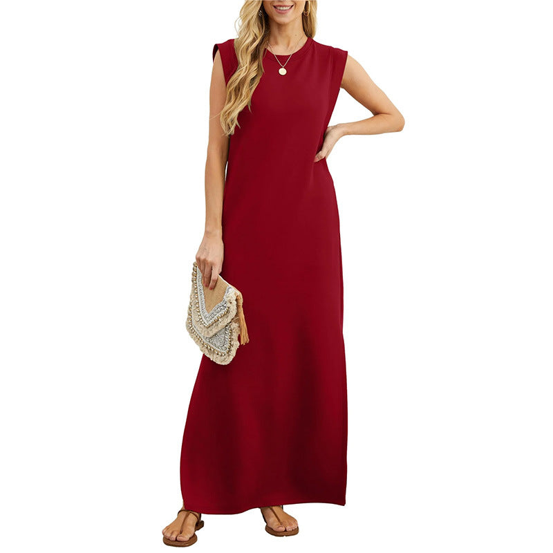 Comfortabele mouwloze maxi jurk