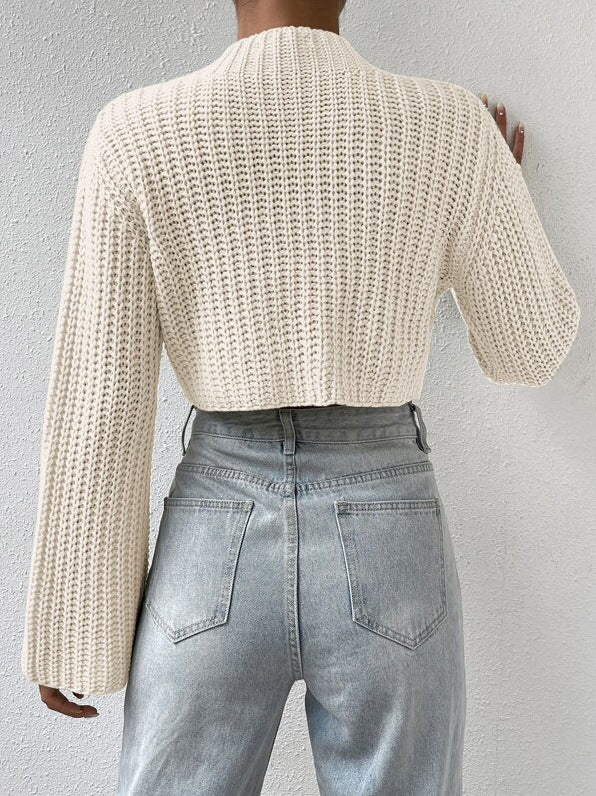 Warme Cropped Sweater met Klokmouwen voor Vrouwen