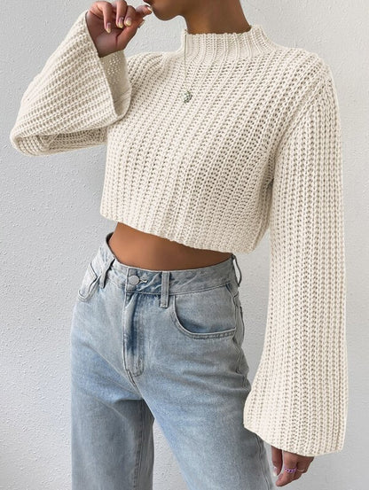 Warme Cropped Sweater met Klokmouwen voor Vrouwen