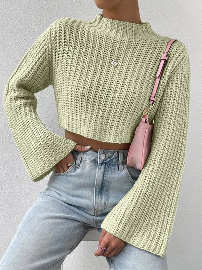 Warme Cropped Sweater met Klokmouwen voor Vrouwen