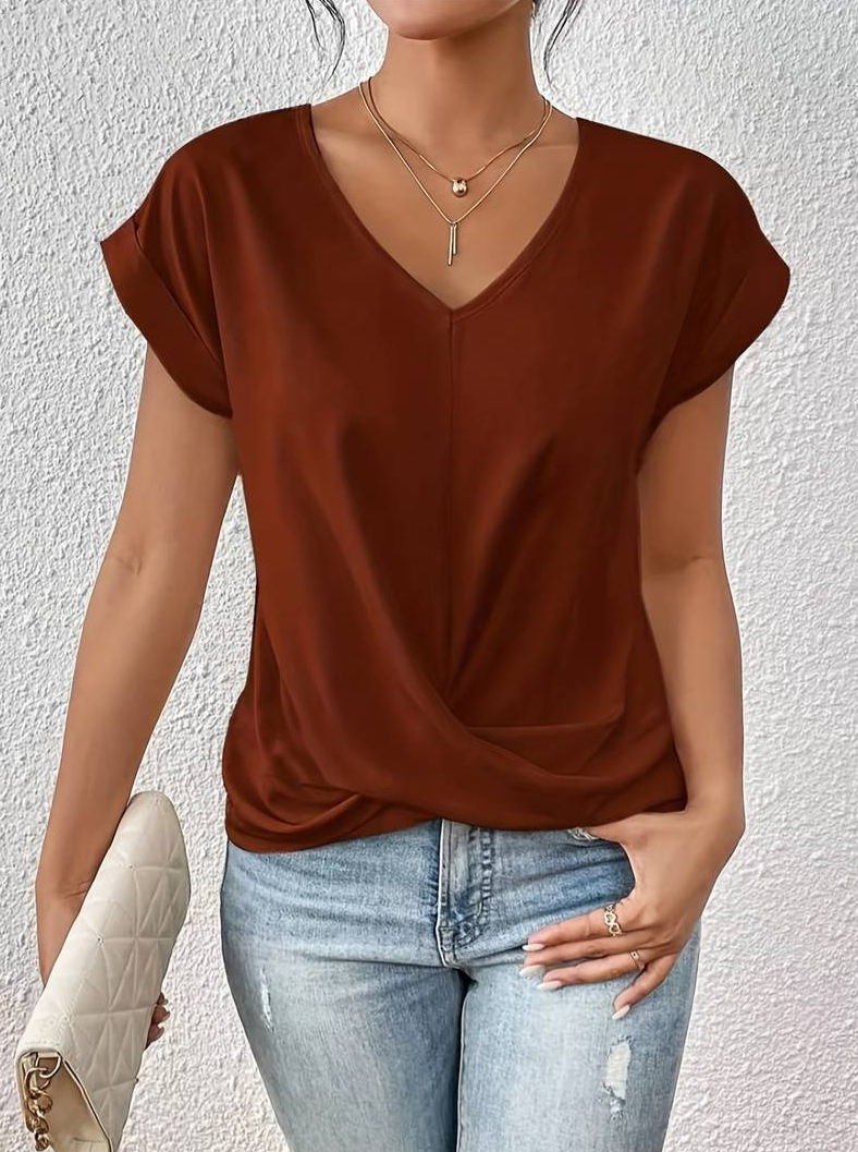 Casual Blouse met Korte Mouwen voor Vrouwen