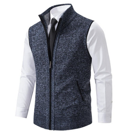 Formeel gebreid sweatvest met rits voor heren