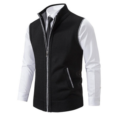 Formeel gebreid sweatvest met rits voor heren