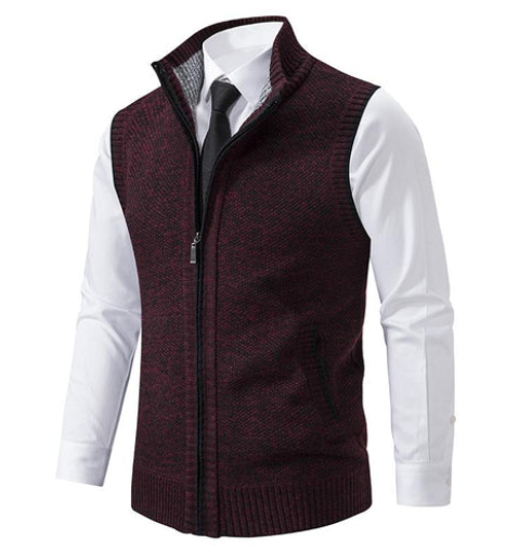 Formeel gebreid sweatvest met rits voor heren