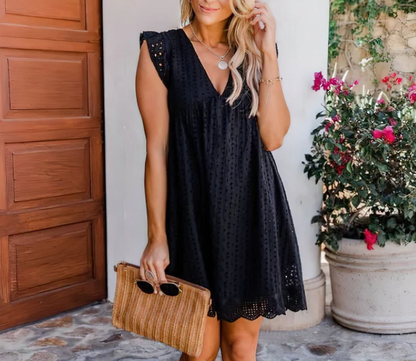 Zomerse Boho Eyelet Mini Jurk