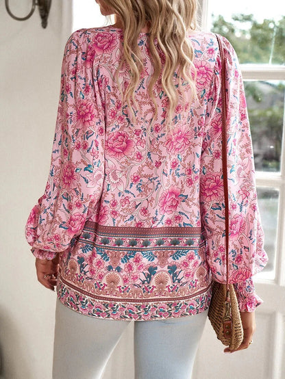 Boho Chic Bloemen Blouse voor Vrouwen