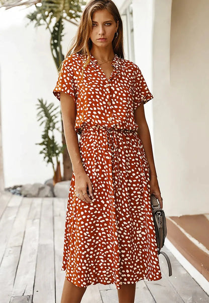 Casual Polka Dot Jurk voor Vrouwen