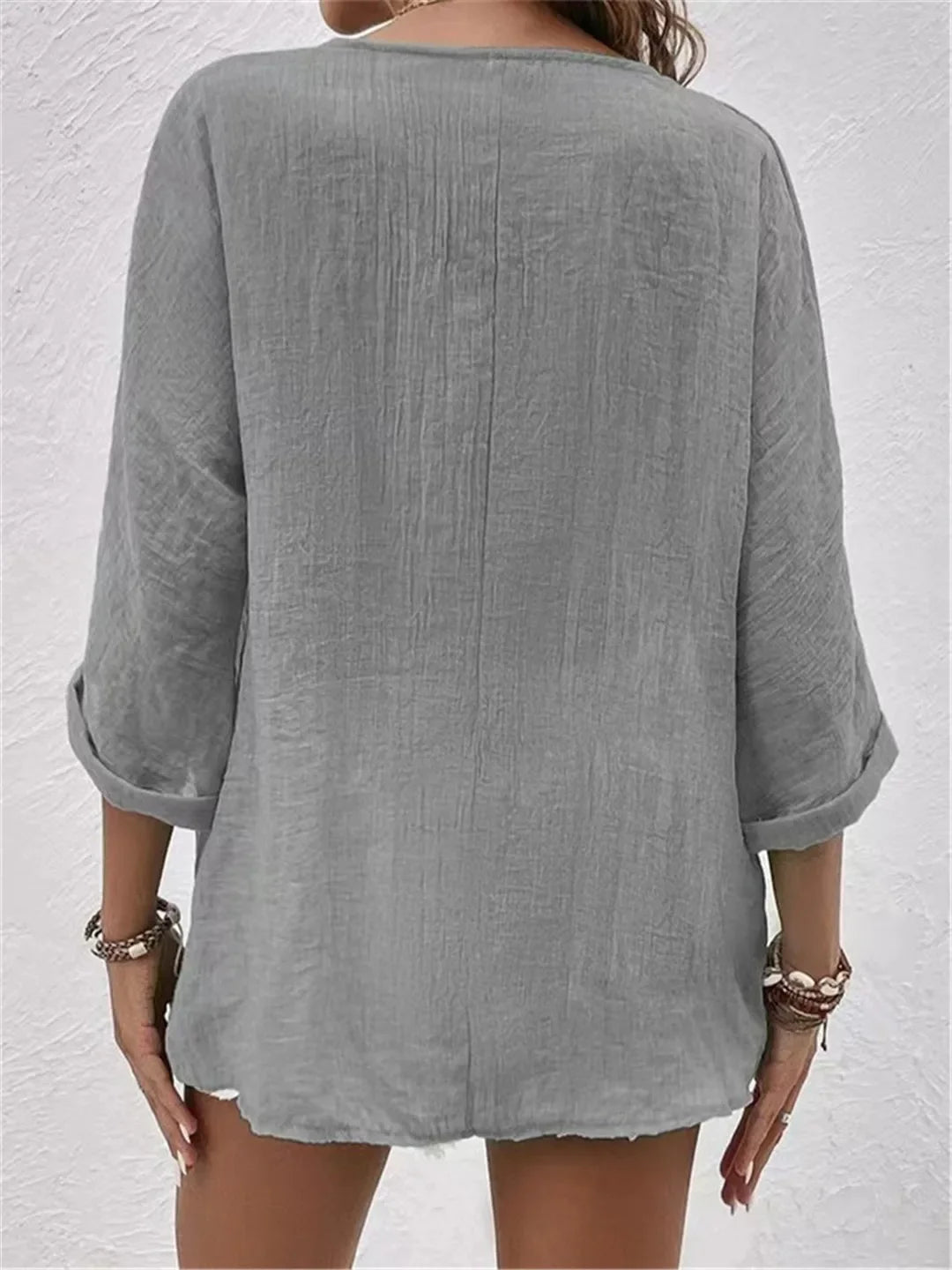 Lichtgewicht zomerse knoopjesblouse voor dames