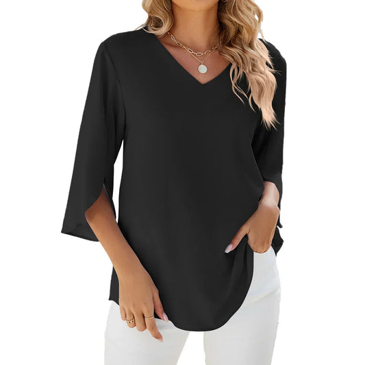 Elegante V-hals Blouse voor Vrouwen